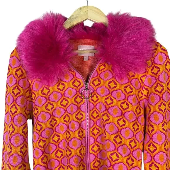 Show Me Your Mumu Zermatt Faux Fur Jacquard Sweater Pants Set Womens L Pink Y2K - Picture 4 of 11